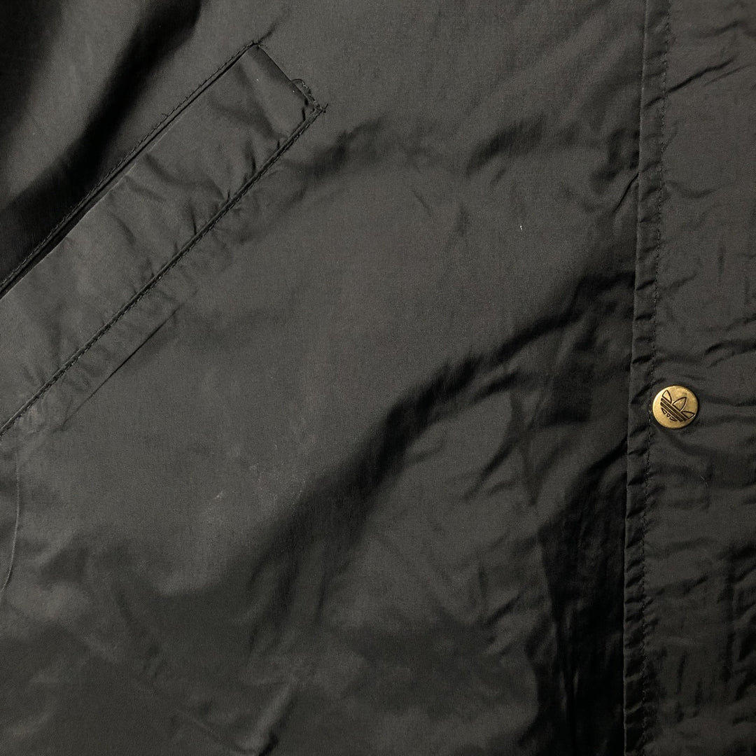 Vintage 80s-90'S Adidas nylon hoodie, size L, men's Nylon black type Vintage Second Hand