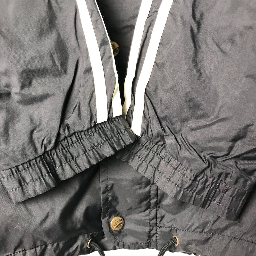 Vintage 80s-90'S Adidas nylon hoodie, size L, men's Nylon black type Vintage Second Hand