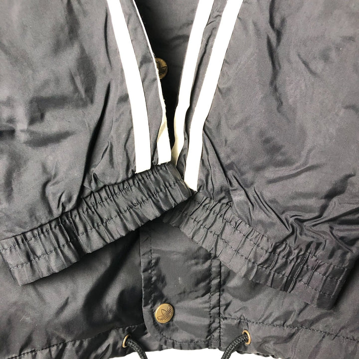 Vintage 80s-90'S Adidas nylon hoodie, size L, men's Nylon black type Vintage Second Hand