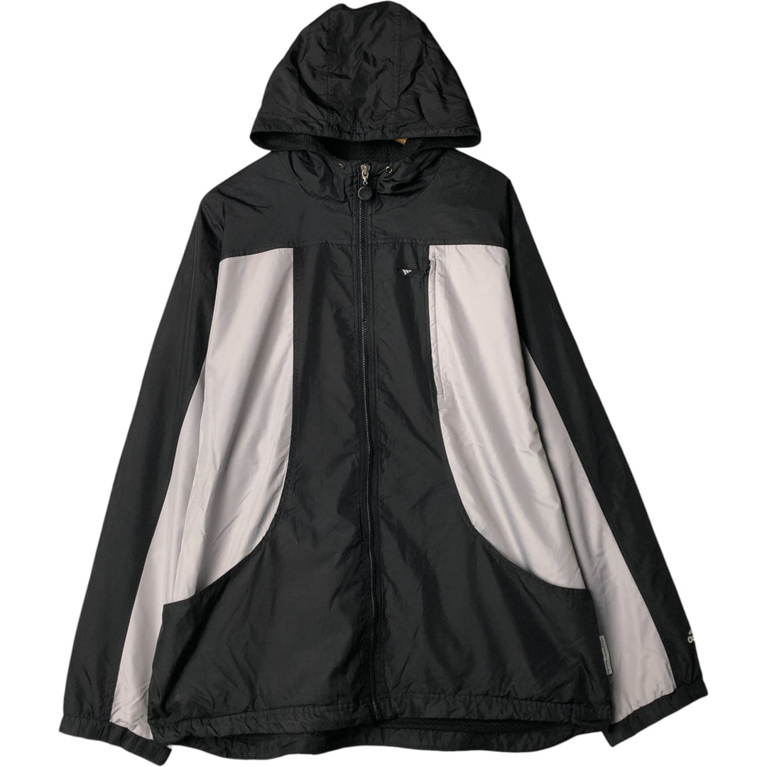 Vintage 90'S Adidas hooded windbreaker, men's size XL polyester black type Vintage Second Hand