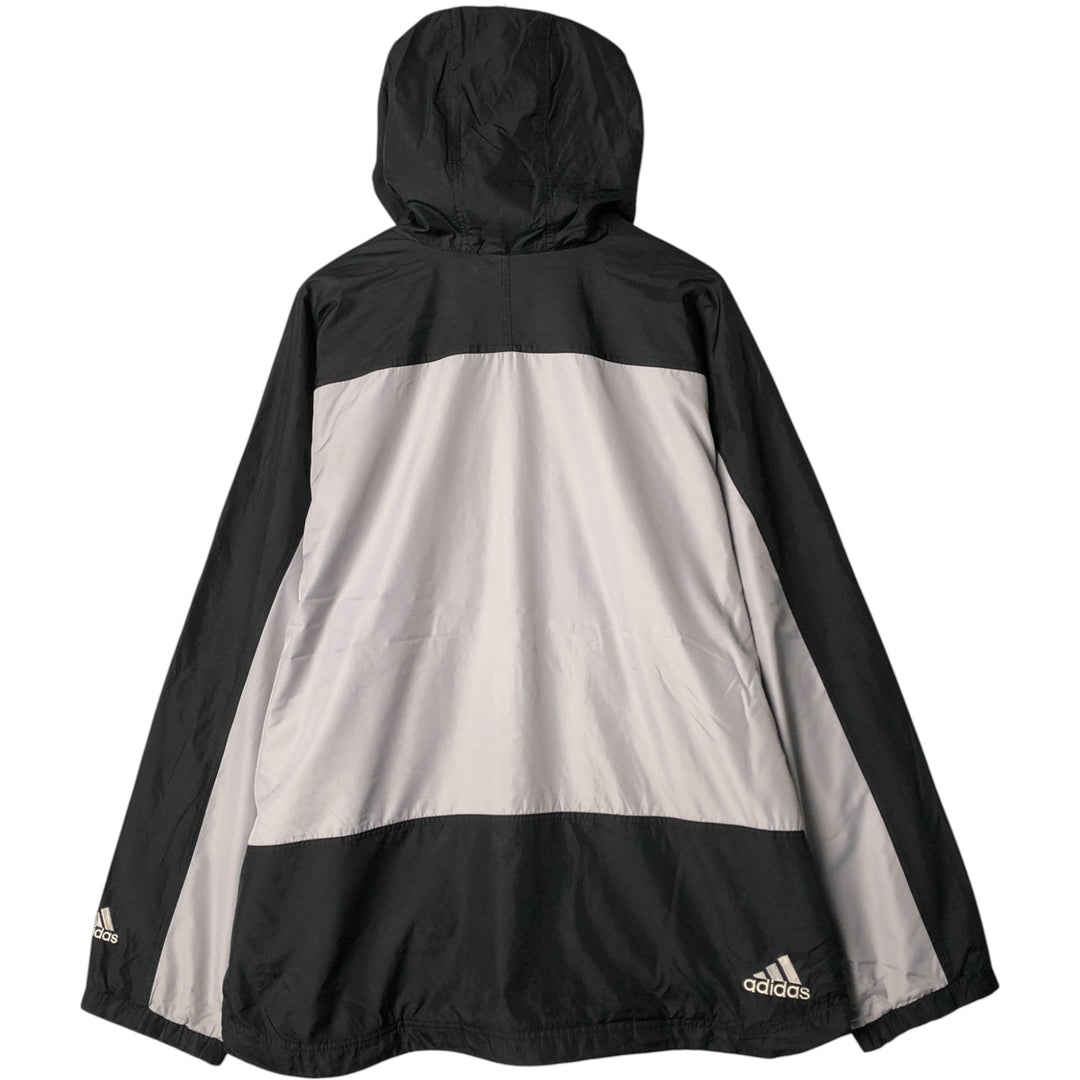 Vintage 90'S Adidas hooded windbreaker, men's size XL polyester black type Vintage Second Hand