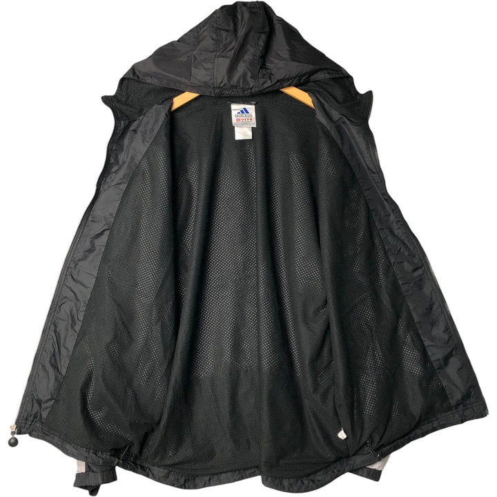 Vintage 90'S Adidas hooded windbreaker, men's size XL polyester black type Vintage Second Hand