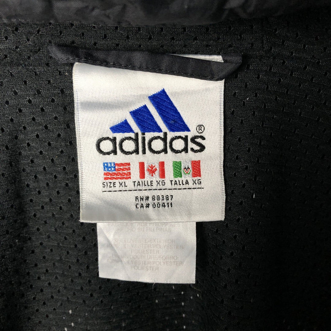 Vintage 90'S Adidas hooded windbreaker, men's size XL polyester black type Vintage Second Hand