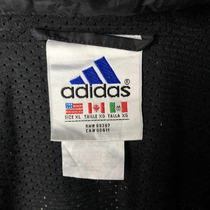 Vintage 90'S Adidas hooded windbreaker, men's size XL polyester black type Vintage Second Hand