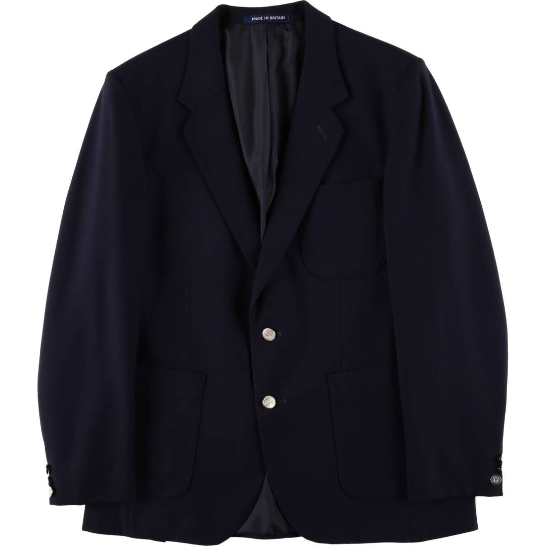 1960s-1970'S Dunn and Co. wool tailored jacket, made in England, men's size M wool navy blue type Vintage Second Hand