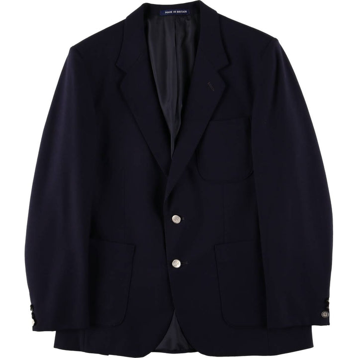 1960s-1970'S Dunn and Co. wool tailored jacket, made in England, men's size M wool navy blue type Vintage Second Hand