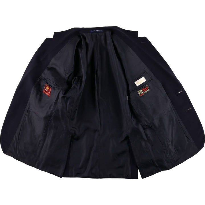 1960s-1970'S Dunn and Co. wool tailored jacket, made in England, men's size M wool navy blue type Vintage Second Hand
