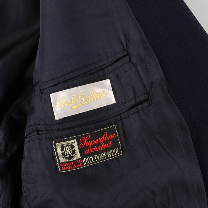 1960s-1970'S Dunn and Co. wool tailored jacket, made in England, men's size M wool navy blue type Vintage Second Hand