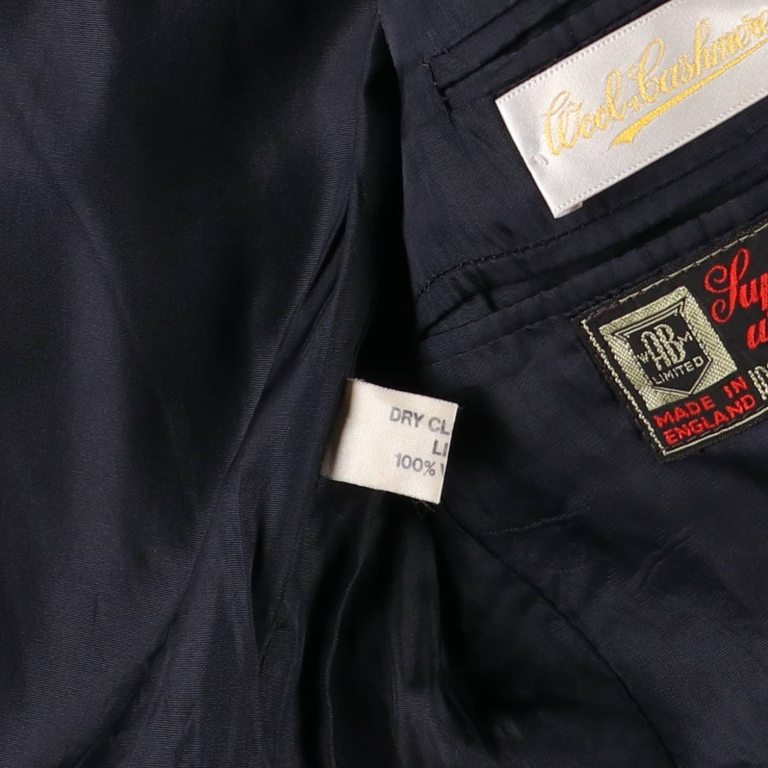 1960s-1970'S Dunn and Co. wool tailored jacket, made in England, men's size M wool navy blue type Vintage Second Hand