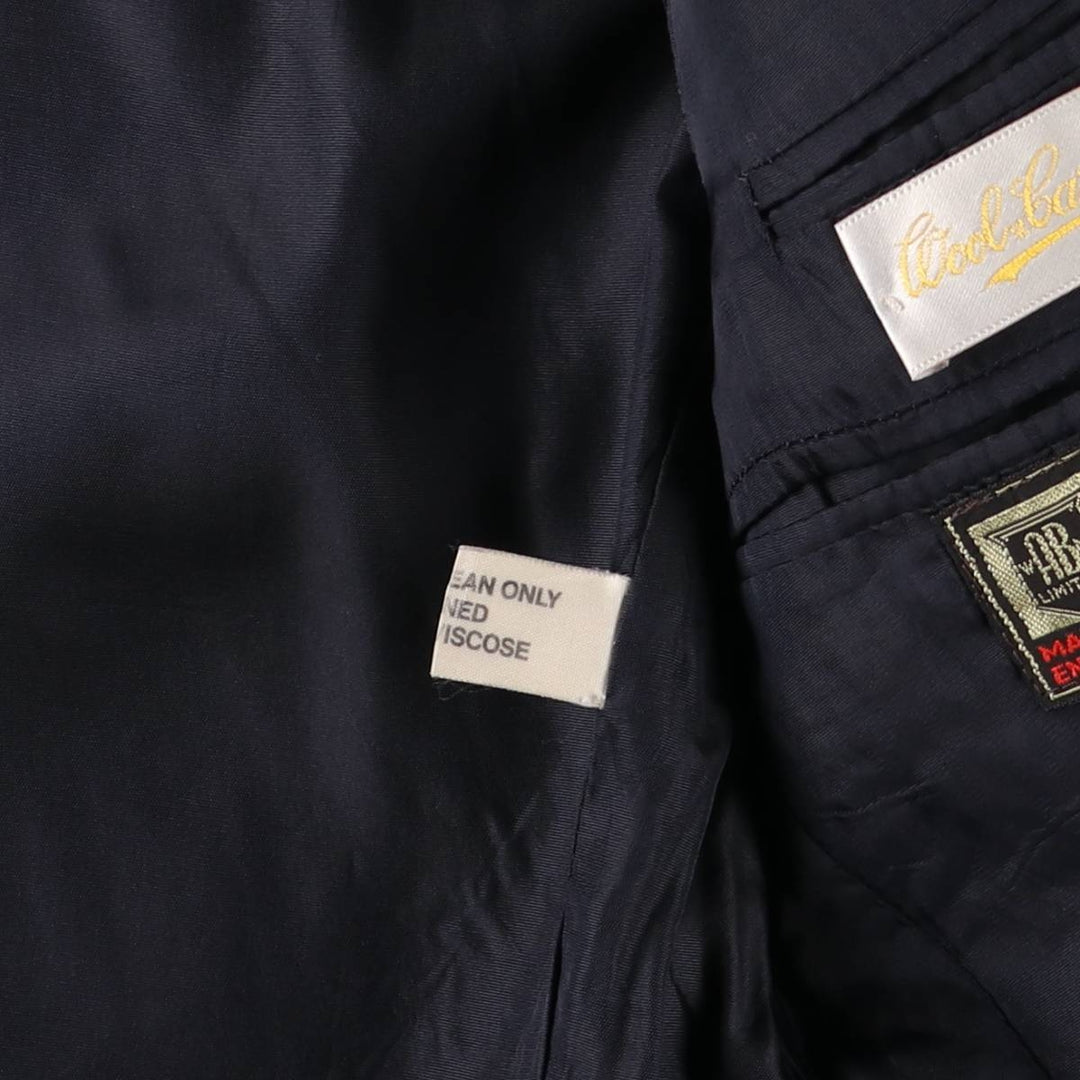 1960s-1970'S Dunn and Co. wool tailored jacket, made in England, men's size M wool navy blue type Vintage Second Hand