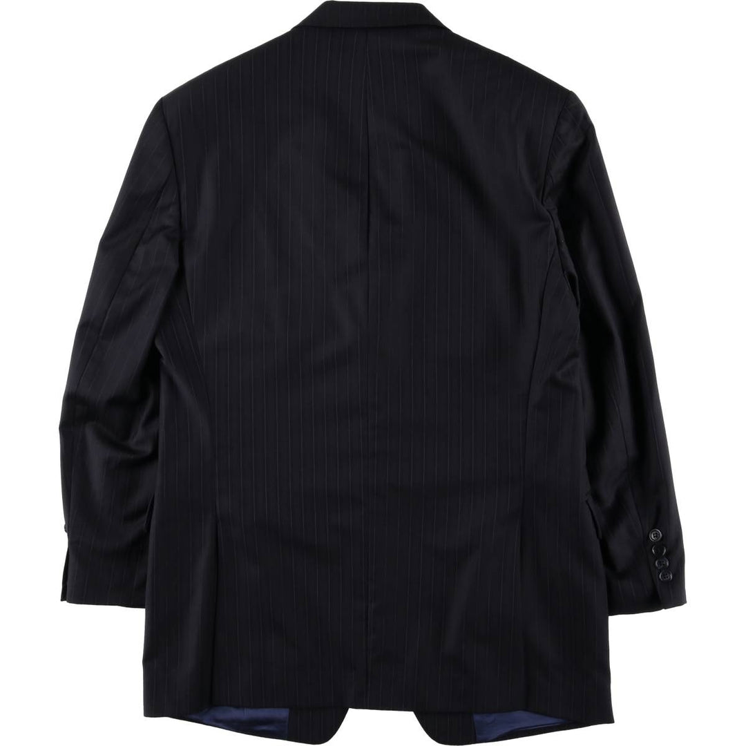 2000s~ Calvin Klein Striped Wool Tailored Jacket, Made in Canada, Men's Size Medium wool Charcoal Vintage Second Hand