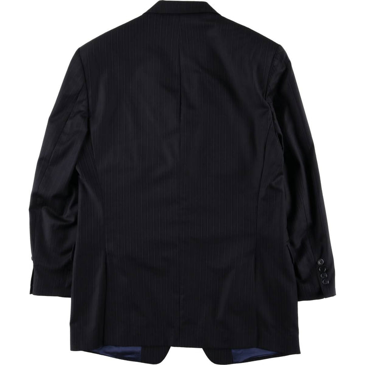 2000s~ Calvin Klein Striped Wool Tailored Jacket, Made in Canada, Men's Size Medium wool Charcoal Vintage Second Hand