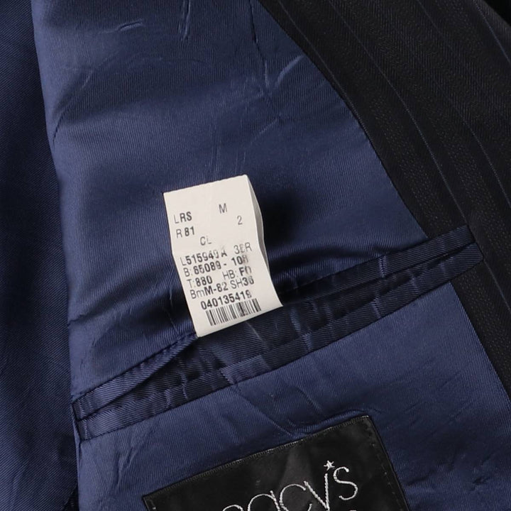 2000s~ Calvin Klein Striped Wool Tailored Jacket, Made in Canada, Men's Size Medium wool Charcoal Vintage Second Hand