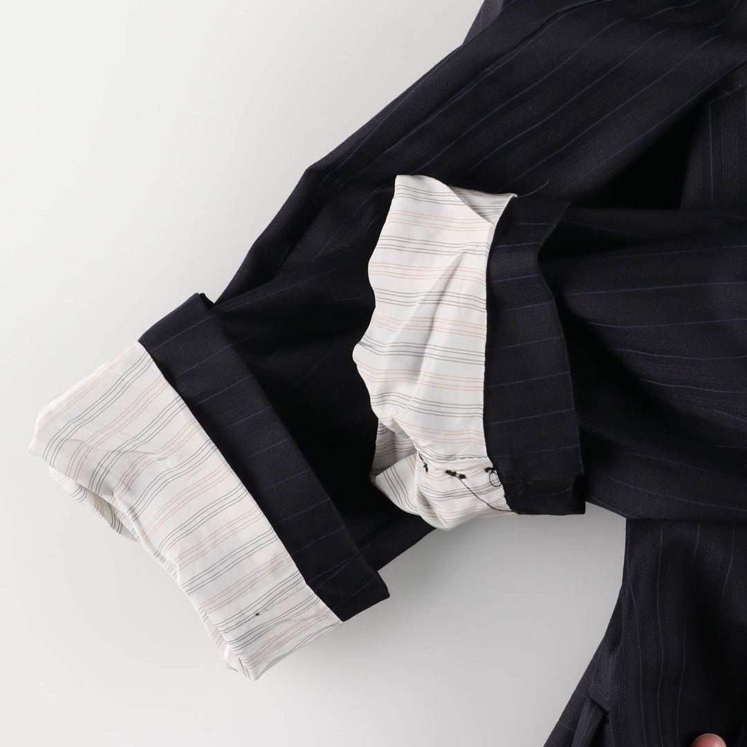 2000s~ Calvin Klein Striped Wool Tailored Jacket, Made in Canada, Men's Size Medium wool Charcoal Vintage Second Hand