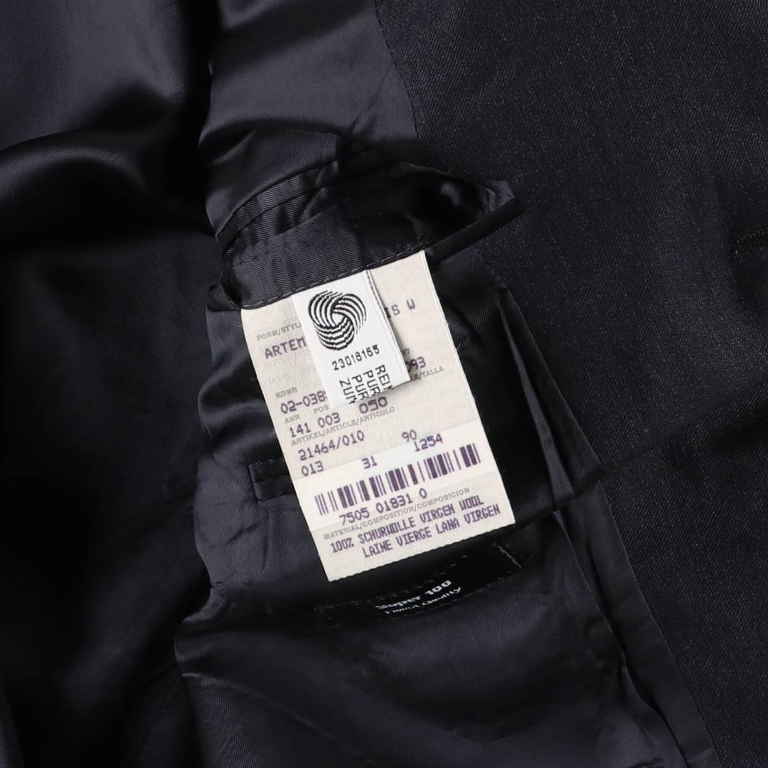 Hugo Boss wool tailored jacket, men's size L wool Charcoal Vintage Second Hand