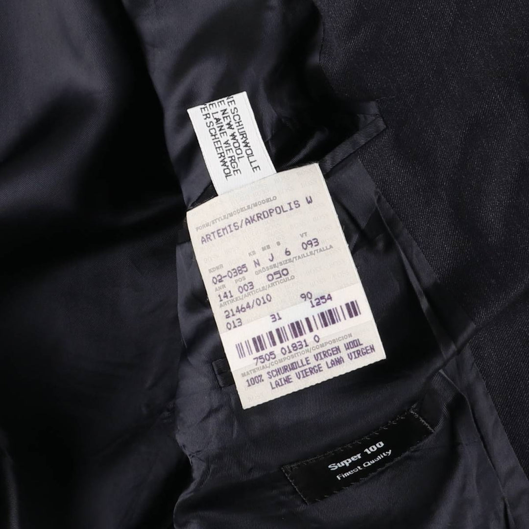 Hugo Boss wool tailored jacket, men's size L wool Charcoal Vintage Second Hand