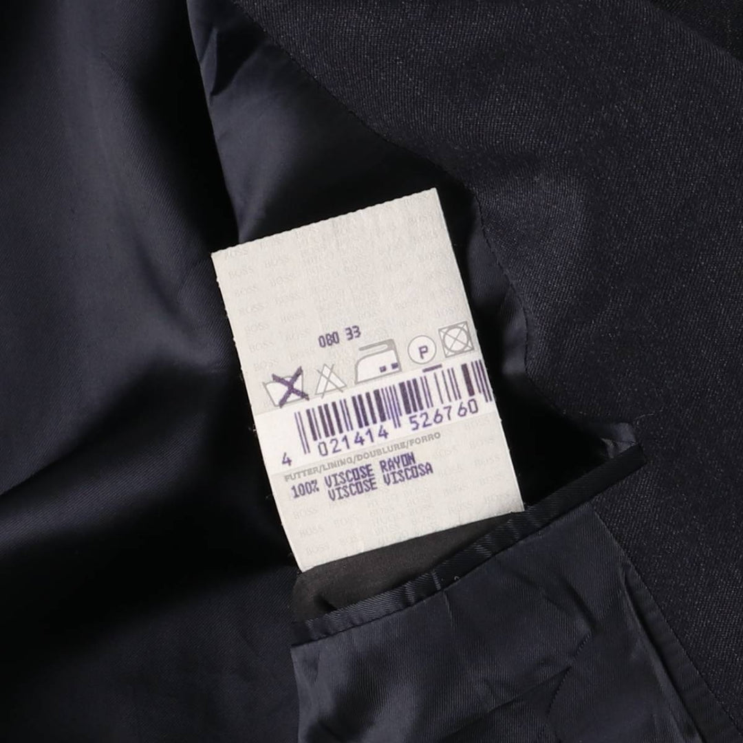 Hugo Boss wool tailored jacket, men's size L wool Charcoal Vintage Second Hand