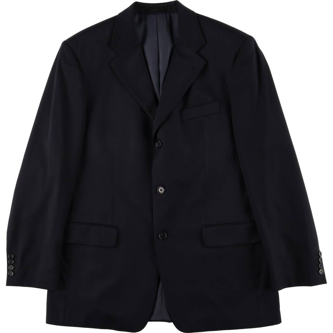 Hugo Boss wool tailored jacket, men's size L wool navy blue type Vintage Second Hand