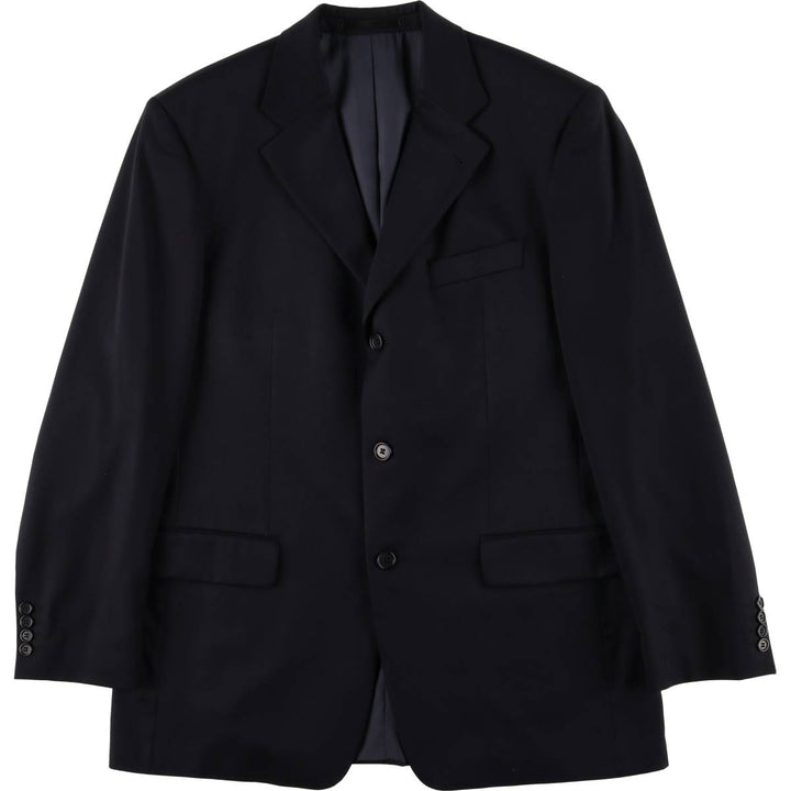 Hugo Boss wool tailored jacket, men's size L wool navy blue type Vintage Second Hand