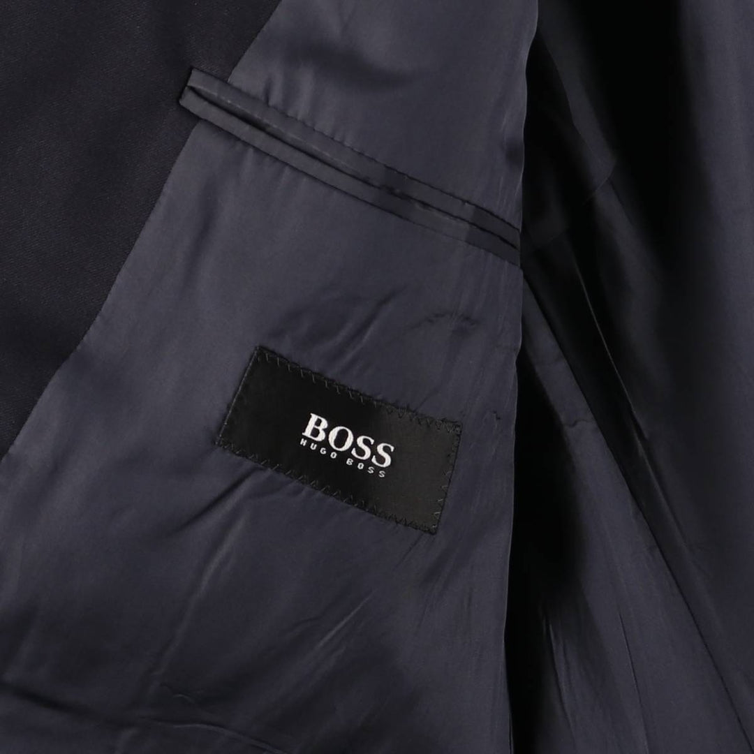 Hugo Boss wool tailored jacket, men's size L wool navy blue type Vintage Second Hand