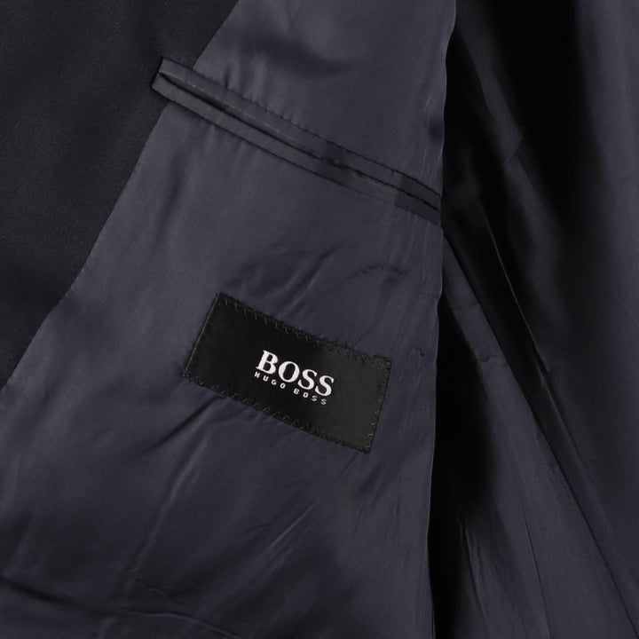 Hugo Boss wool tailored jacket, men's size L wool navy blue type Vintage Second Hand