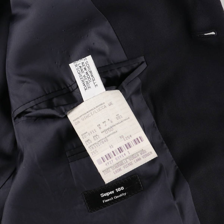 Hugo Boss wool tailored jacket, men's size L wool navy blue type Vintage Second Hand