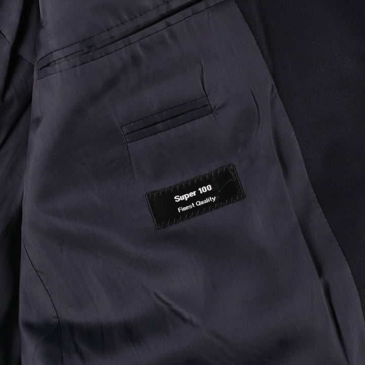 Hugo Boss wool tailored jacket, men's size L wool navy blue type Vintage Second Hand