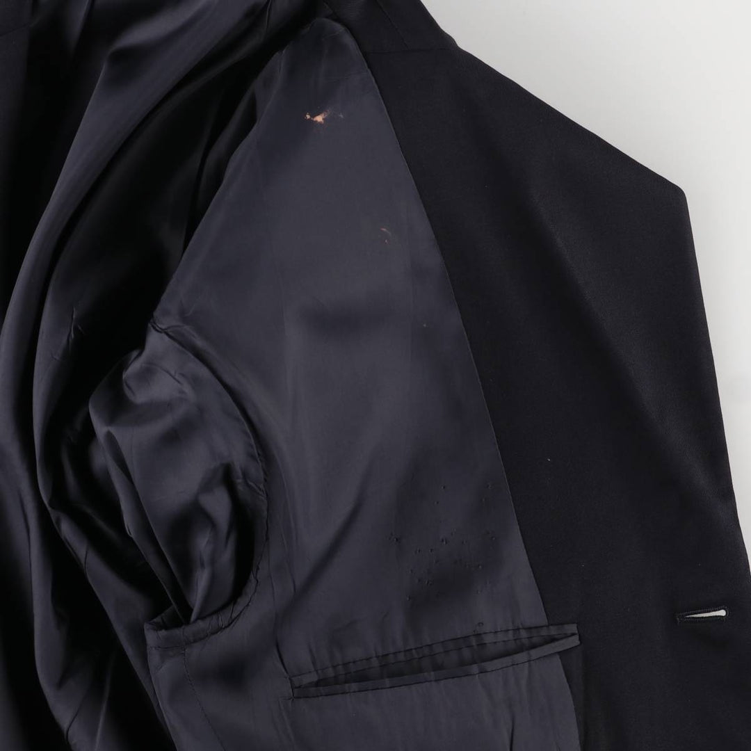 Hugo Boss wool tailored jacket, men's size L wool navy blue type Vintage Second Hand