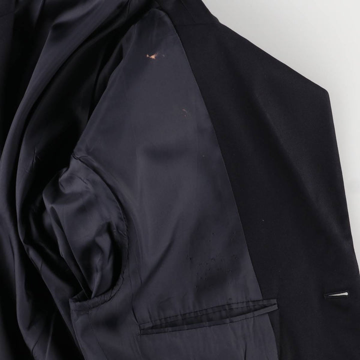 Hugo Boss wool tailored jacket, men's size L wool navy blue type Vintage Second Hand