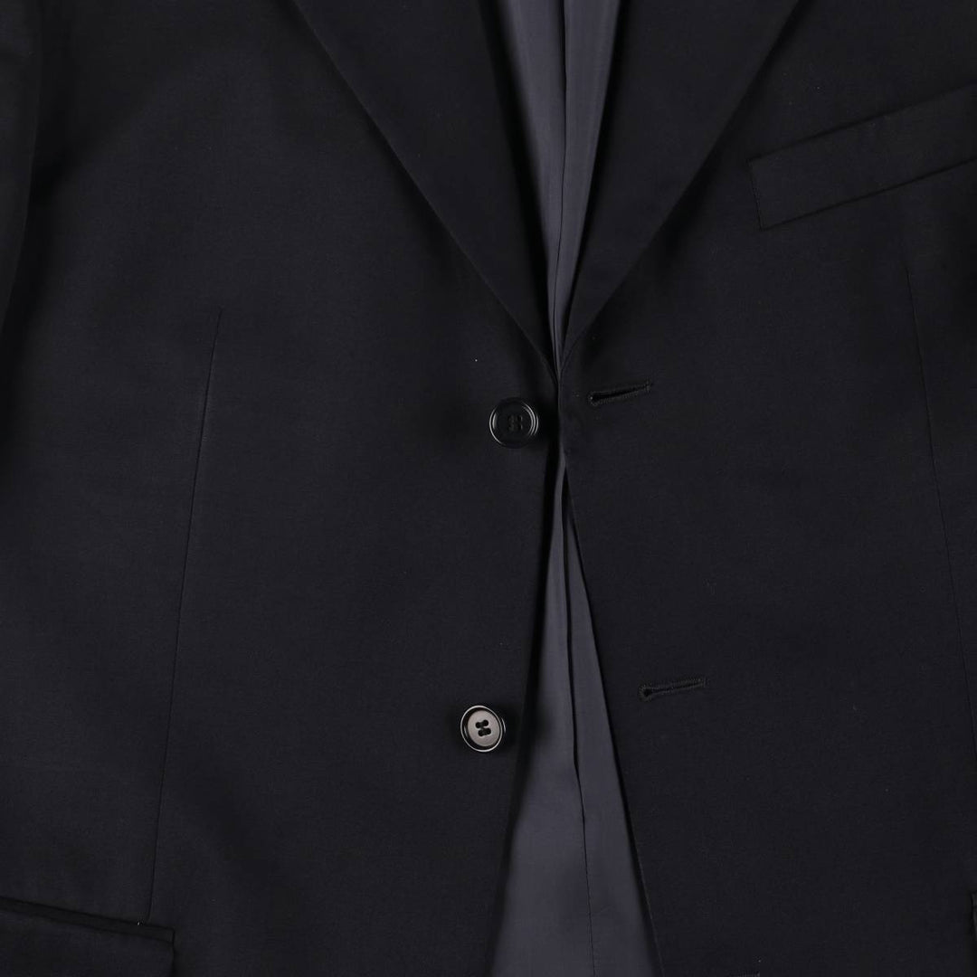 Hugo Boss wool tailored jacket, men's size L wool navy blue type Vintage Second Hand