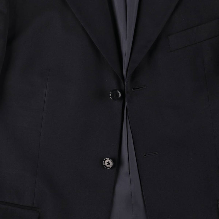 Hugo Boss wool tailored jacket, men's size L wool navy blue type Vintage Second Hand