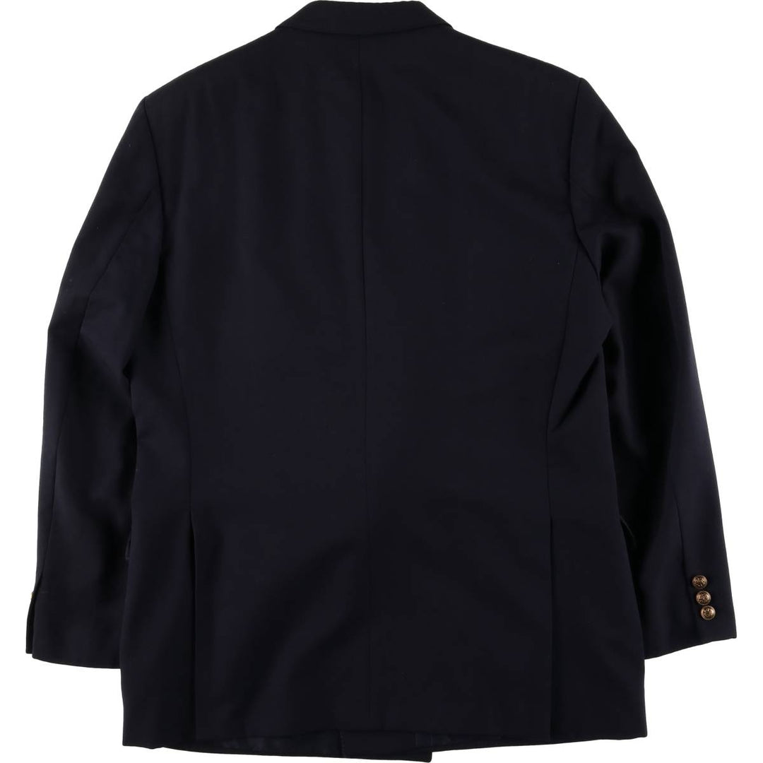 Saint John Men's Double-Breasted Peak Lapel Navy Blazer, Size L wool navy blue type Vintage Second Hand