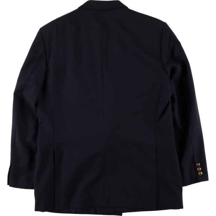 Saint John Men's Double-Breasted Peak Lapel Navy Blazer, Size L wool navy blue type Vintage Second Hand