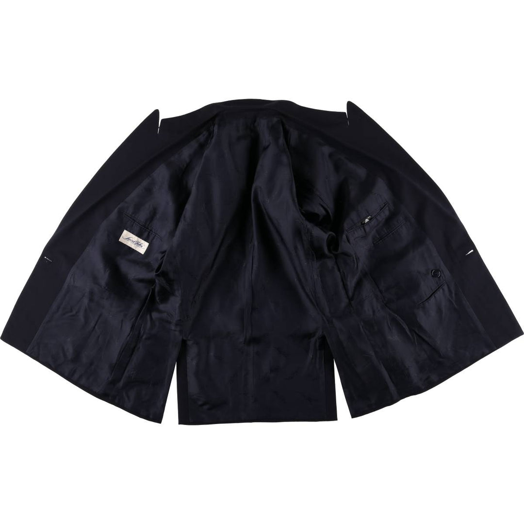 Saint John Men's Double-Breasted Peak Lapel Navy Blazer, Size L wool navy blue type Vintage Second Hand