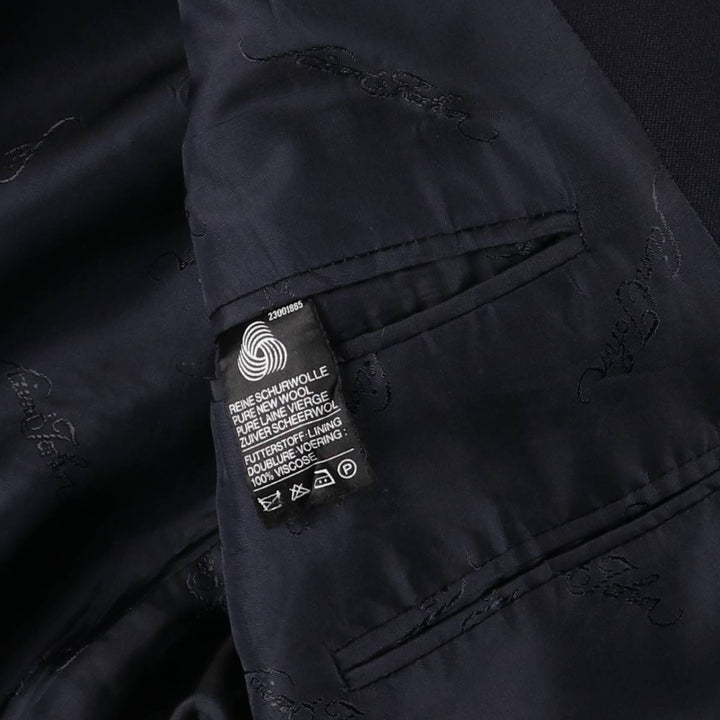 Saint John Men's Double-Breasted Peak Lapel Navy Blazer, Size L wool navy blue type Vintage Second Hand