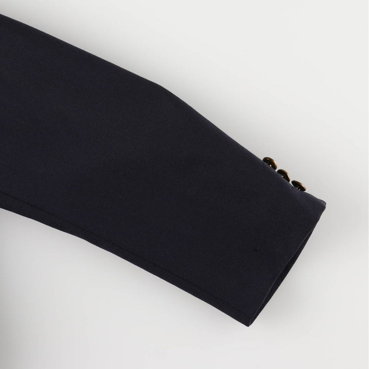Saint John Men's Double-Breasted Peak Lapel Navy Blazer, Size L wool navy blue type Vintage Second Hand