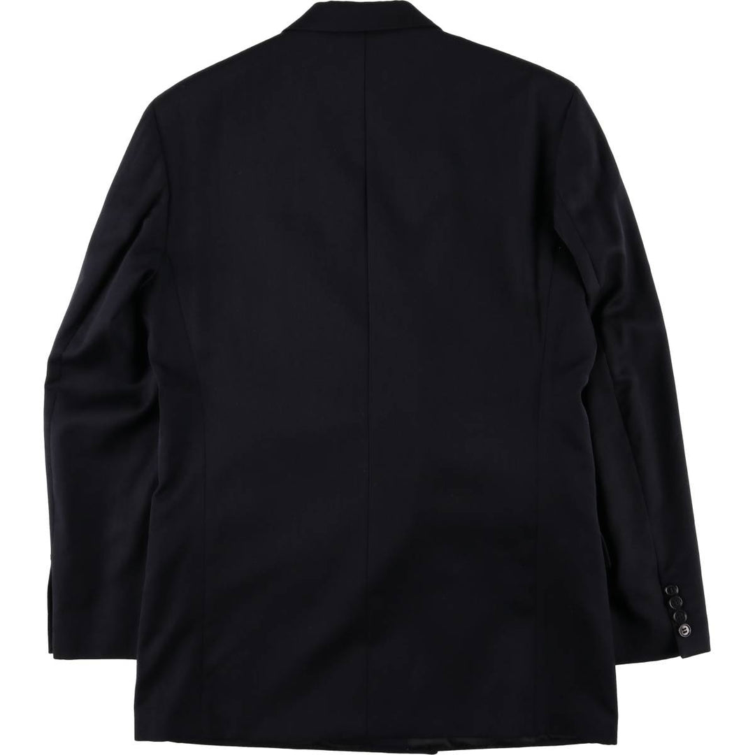 Pierre Cardin peak lapel double-breasted wool tailored jacket, made in England, men's size L wool navy blue type Vintage Second Hand