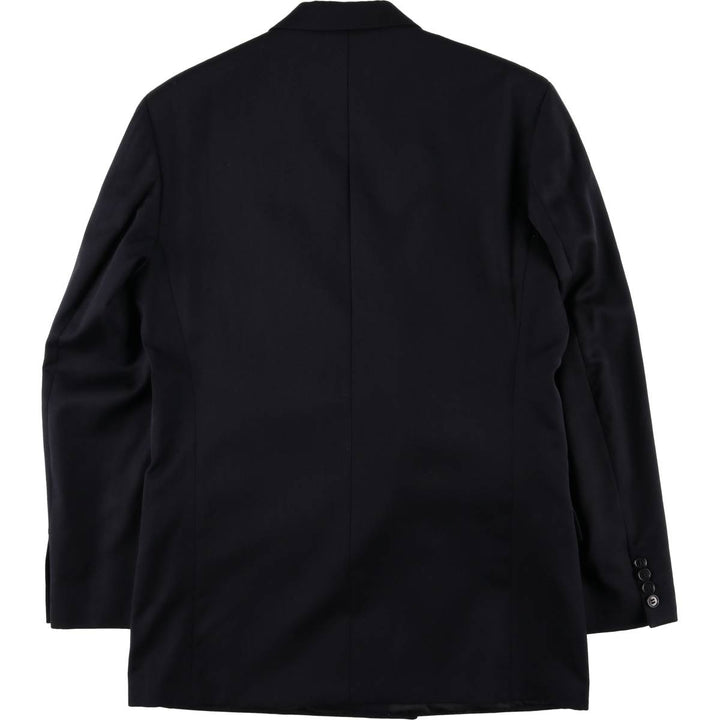 Pierre Cardin peak lapel double-breasted wool tailored jacket, made in England, men's size L wool navy blue type Vintage Second Hand