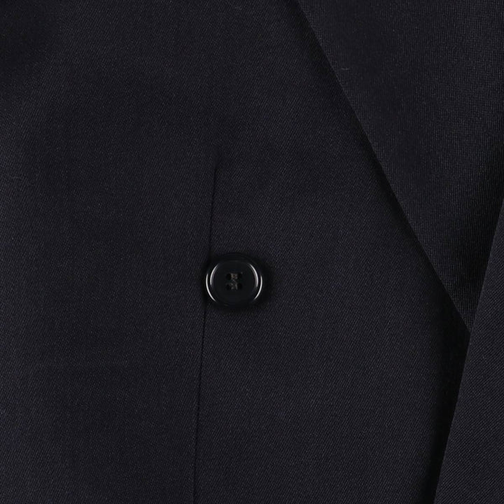 Pierre Cardin peak lapel double-breasted wool tailored jacket, made in England, men's size L wool navy blue type Vintage Second Hand