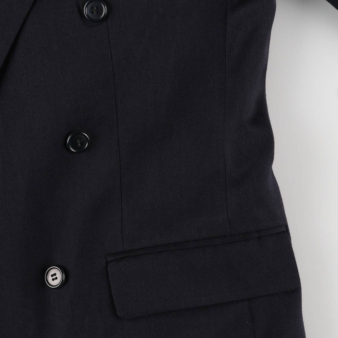 Pierre Cardin peak lapel double-breasted wool tailored jacket, made in England, men's size L wool navy blue type Vintage Second Hand
