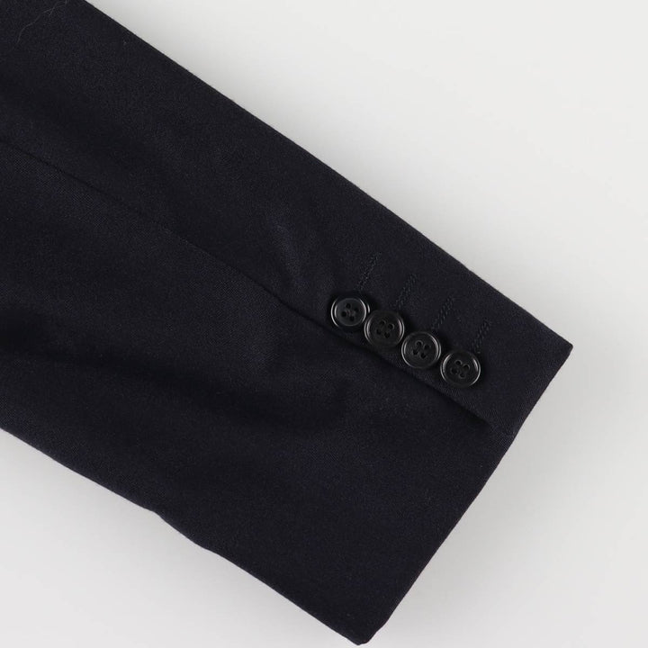 Pierre Cardin peak lapel double-breasted wool tailored jacket, made in England, men's size L wool navy blue type Vintage Second Hand