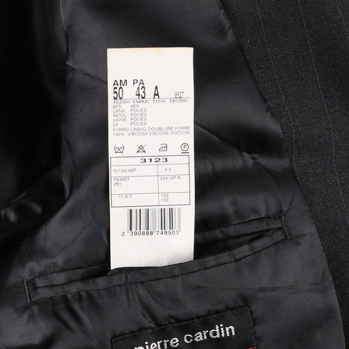 Pierre Cardin Striped Wool Tailored Jacket, Men's Size M wool gray type Vintage Second Hand