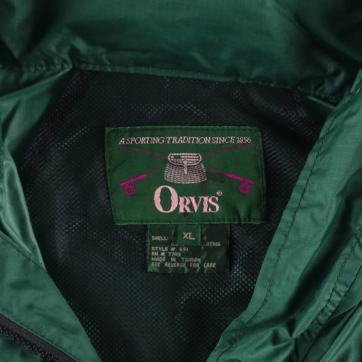 90'S Orvis Ripstop Fishing Jacket, Men's XL Nylon green type Vintage Second Hand