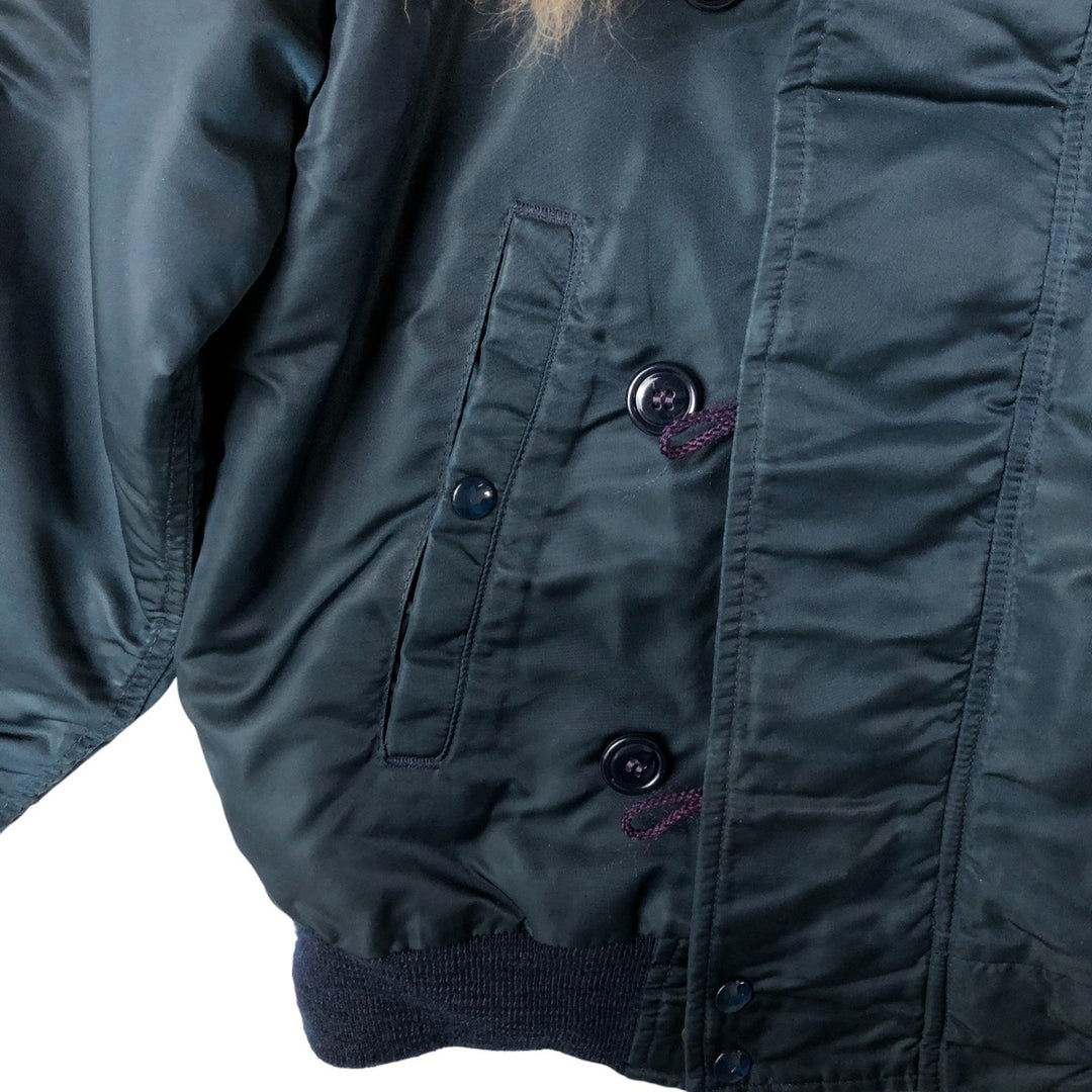 Vintage Golden Fleece N-5A Military Flight Jacket, Made in the USA, Men's Size Medium, Civilian Item Nylon navy blue type Vintage Second Hand