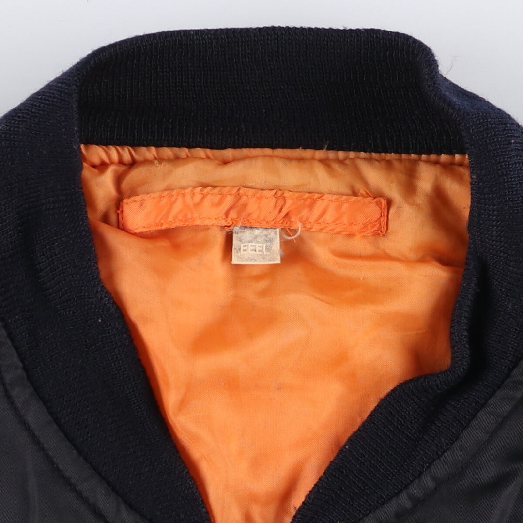 Civilian MA-1 style padded military flight jacket, EEE.LARGE, equivalent to men's L Nylon black type Vintage Second Hand