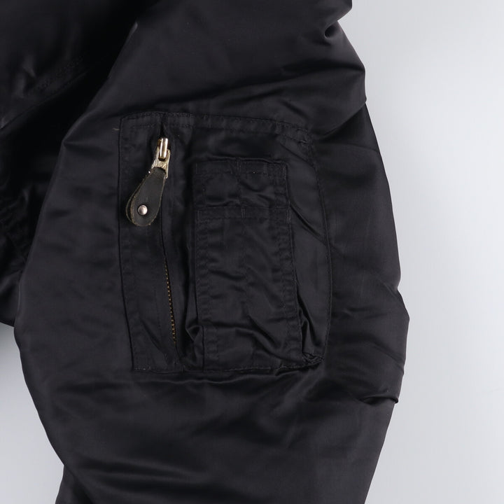Civilian MA-1 style padded military flight jacket, EEE.LARGE, equivalent to men's L Nylon black type Vintage Second Hand