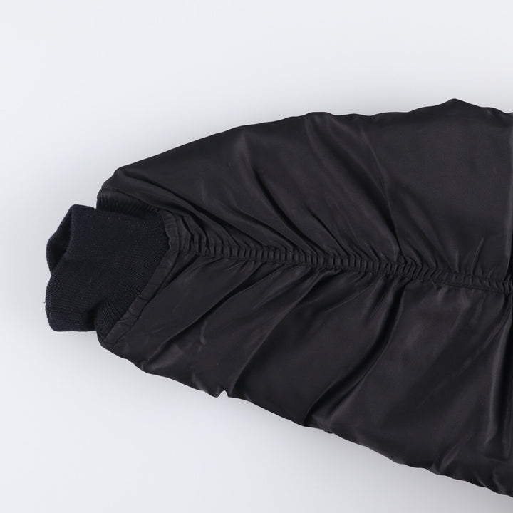 Civilian MA-1 style padded military flight jacket, EEE.LARGE, equivalent to men's L Nylon black type Vintage Second Hand