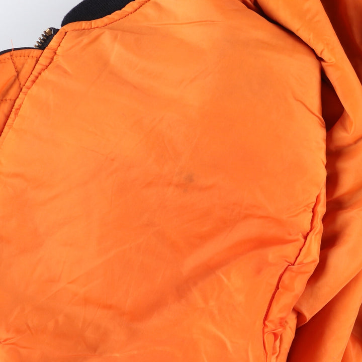 Civilian MA-1 style padded military flight jacket, EEE.LARGE, equivalent to men's L Nylon black type Vintage Second Hand