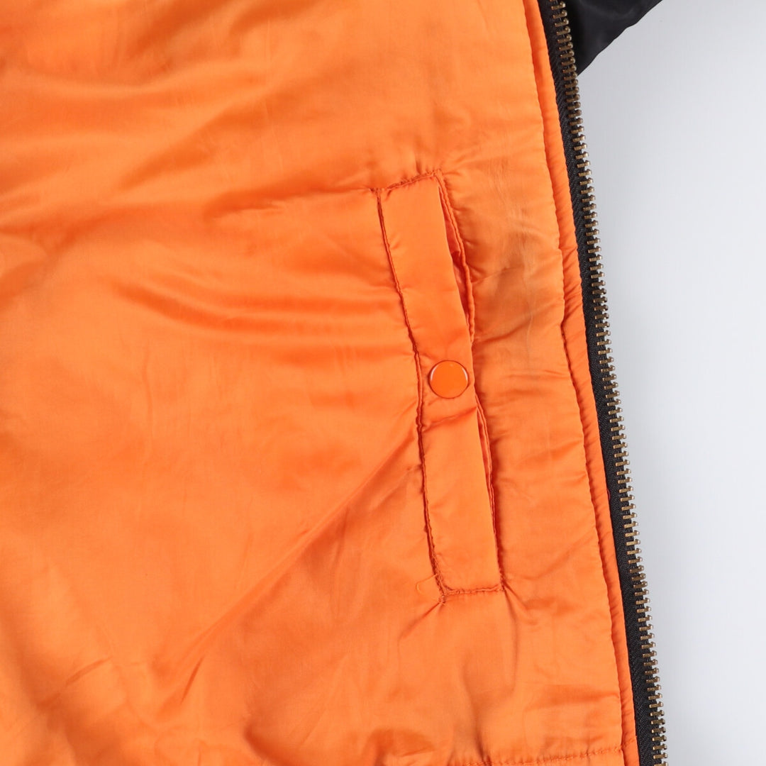 Civilian MA-1 style padded military flight jacket, EEE.LARGE, equivalent to men's L Nylon black type Vintage Second Hand