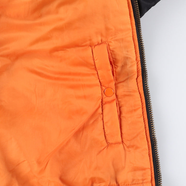 Civilian MA-1 style padded military flight jacket, EEE.LARGE, equivalent to men's L Nylon black type Vintage Second Hand